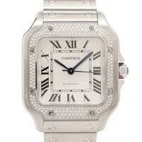 カルティエ サントス ドゥ カルティエ MM W4SA0005 SS SS AT シルバー文字盤