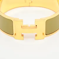 エルメス クリッククラック Hバングル ブレスレット GP×エナメル
