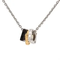 ヴィトン M00675 ペンダント モノグラム ボールド LE0225 ネックレス GP シルバー×ゴールド