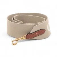 セリーヌ ロゴ ショルダーストラップ キャンバス×レザー ベージュ