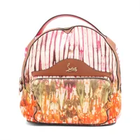 クリスチャンルブタン キャンバスxレザーxスタッズ バックパック/リュック マルチカラー