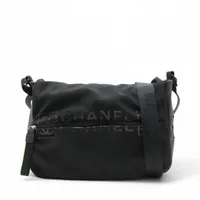 シャネル コココクーン ナイロン ショルダーバッグ ブラック シルバー