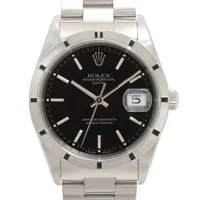 ロレックス オイスターパーペチュアルデイト 15210 SS SS AT ブラック文字盤