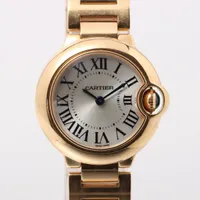 カルティエ バロンブルー W69001Z2 YG YG QZ シルバー文字盤