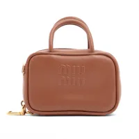 ミュウミュウ ボー マイクロ レザー ポーチ ブラウン 5NR020 マイクロバッグ