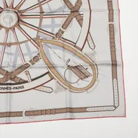 エルメス カレ90 En Roue Libre 自由への車輪 スカーフ シルク グレー