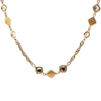 シャネル マトラッセ ネックレス GP×ラインストーン ゴールド