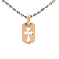 クロムハーツ タイニーカットアウトクロス ネックレス 22K×925 13.4g ボールチェーン付