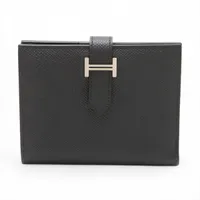 エルメス ベアンコンパクト ヴォーエプソン コンパクトウォレット ブラック シルバー金具 B:2023年