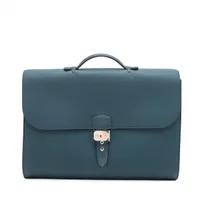 エルメス サックアデペッシュ40 トゴ コルヴェールxブルーニュイ シルバー金具 □R:2014年