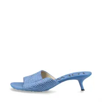 ロエベ レザー サンダル 38 レディース ブルー ラインストーン 保存袋付