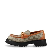 グッチ ホースビット PVC×レザー ローファー 37 レディース ブラウン×ベージュ 723283 GG