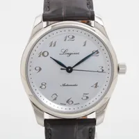 ロンジン マスターコレクションマスター190周年記念モデル L2.793.4.73.2 SS SS×革 AT シルバー文字盤