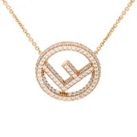 フェンディ エフイズフェンディ ネックレス GP×ラインストーン ゴールド