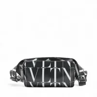ヴァレンティノガラヴァーニ VLTN レザー ウエストポーチ ブラックxホワイト