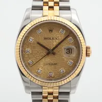 ロレックス デイトジャスト36 116233G SS×YG SS×YG AT シャンパン 彫りコンピューター文字盤