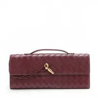 ボッテガヴェネタ イントレチャート アンディアーモ クラッチ レザー クラッチバッグ ボルドー