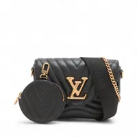 ヴィトン LVロゴ ミュルティポシェット M56461 ブラック RFID反応あり