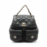 シャネル マトラッセ キャビアスキン チェーンリュック ブラック ゴールド金具 ランダムプレート