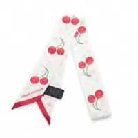 ヴィトン×村上隆 LV × TMバンドーBBモノグラムチェリー IS1295 スカーフ シルク ホワイト M94968