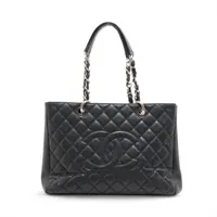 シャネル GST キャビアスキン チェーントートバッグ ブラック シルバー金具 15番台