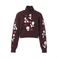 シャネル カシミヤハイネックセーター 中古・古着通販】CHANEL (シャネル) カメリアタートルネックカシミヤ