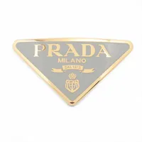 プラダ 1IF050 トライアングルロゴ バレッタ GP ブルーグレー