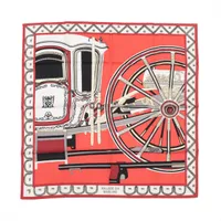 エルメス カレ90 Balade en Berline ベルリンヌ馬車に乗って スカーフ シルク レッド