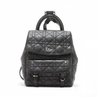 クリスチャンディオール カナージュ スターダスト レザー バックパック/リュック ブラック