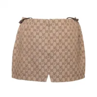 Gucci x Palace Cotton & Polyester Skirt 40 Ladies' Brown x beige