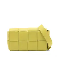 ボッテガヴェネタ マキシイントレチャート カセット レザー ウエストポーチ イエロー