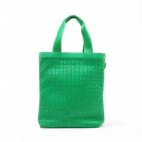 ボッテガヴェネタ イントレチャート レザー トートバッグ グリーン