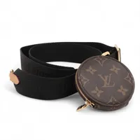 ヴィトン J02487 ショルダーストラップ幅4CM ショルダーストラップ PVC×ナイロン ブラック×ブラウン RFID反応あり