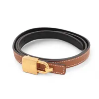 エルメス ケリー A刻印：2017 ベルト 75 ヴォーエプソン ゴールド×ブラック リバーシブル