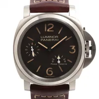 パネライ ルミノール 8デイズ パワーリザーブ チタニオ PAM00797 TI TI×革 手巻き ブラウン文字盤