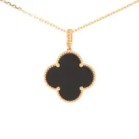 ヴァンクリーフ&アーペル マジックアルハンブラ ロング オニキス ネックレス 750(YG) 15.7g VCARO49M00