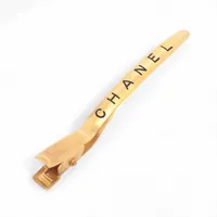 シャネル ロゴ 97P ヘアクリップ GP ゴールド