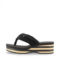 シャネル ココマーク 25年 ファブリック ビーチサンダル 34C レディース ブラック×ベージュ G46202 袋 箱 カメリアシール付