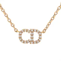 ディオール Clair D Lune クレール ディー リュヌ ネックレス GP×ラインストーン ゴールド