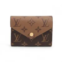 ヴィトン モノグラムリバース ポルトフォイユヴィクトリーヌ M81557 ブラック×ブラウン コンパクトウォレット RFID反応あり