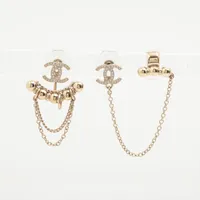 シャネル ココマーク I22C ピアス(両耳用) GP×ラインストーン ゴールド