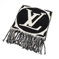 ヴィトン M79212 フライトモード マフラーLVメダリオン FF4264 マフラー ウール ブラック×ホワイト