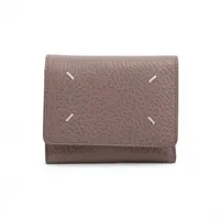 メゾンマルジェラ 4ステッチ レザー コンパクトウォレット グレージュ