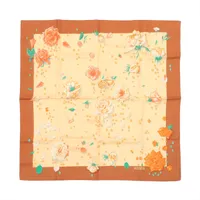 エルメス カレ90LA ROSEE 薔薇の雫 スカーフ シルク ブラウン
