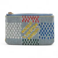 ヴィトン LV バーズ ダミエ デニム ポシェットクレ N00188 ブルー コインケース RFID反応あり