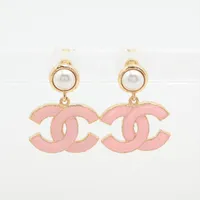 シャネル ココマーク L23K ピアス(両耳用) GP×フェイクパール ピンク×ゴールド