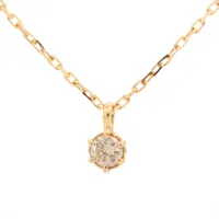 アガット ダイヤ ネックレス K18(YG) 0.8g 0.05