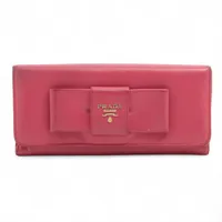 プラダ サフィアーノフィオッコ 1M0506 レザー ロングウォレット ピンク