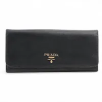 プラダ サフィアーノ 1MH132 レザー ロングウォレット ブラック