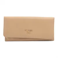 プラダ サフィアーノ 1MH132 レザー ロングウォレット ベージュ